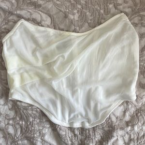 Pretty little thing white mesh boned curved hem corset